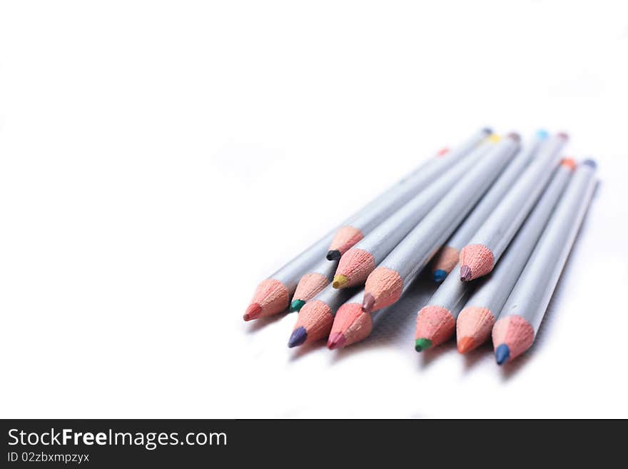 Line Of Coloured Pencils