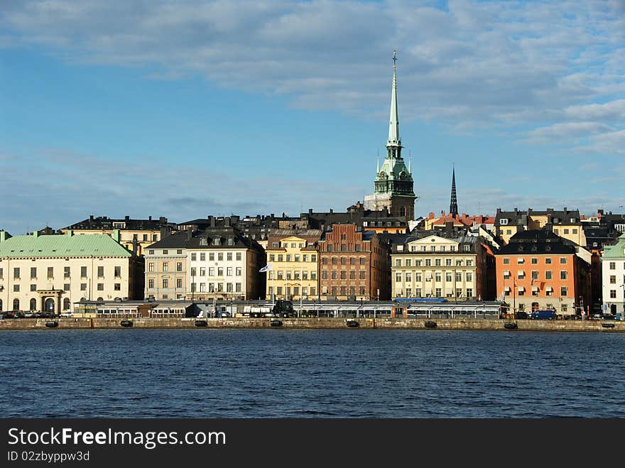 Gamla Stan from Skeppsholmen, Stockholm, Sweden, in the morning