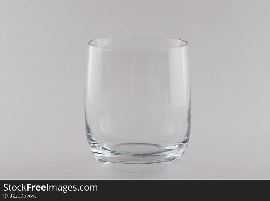 A transparent glass with a white background