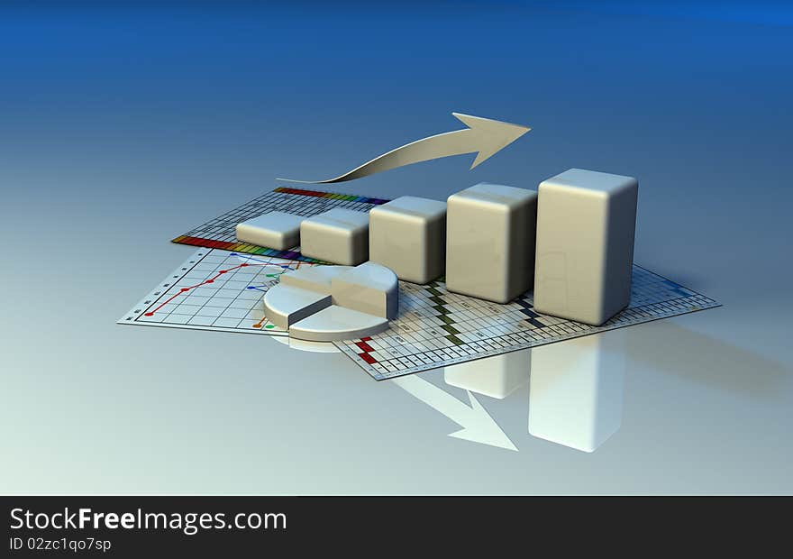 Business graph, diagram, chart graphic