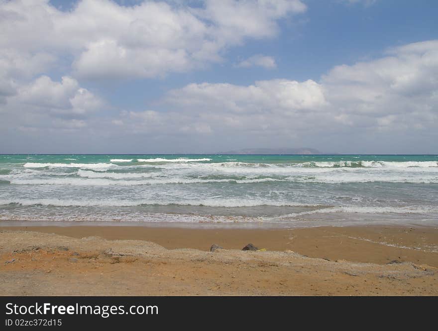 A beach and a tropical sea. A beach and a tropical sea