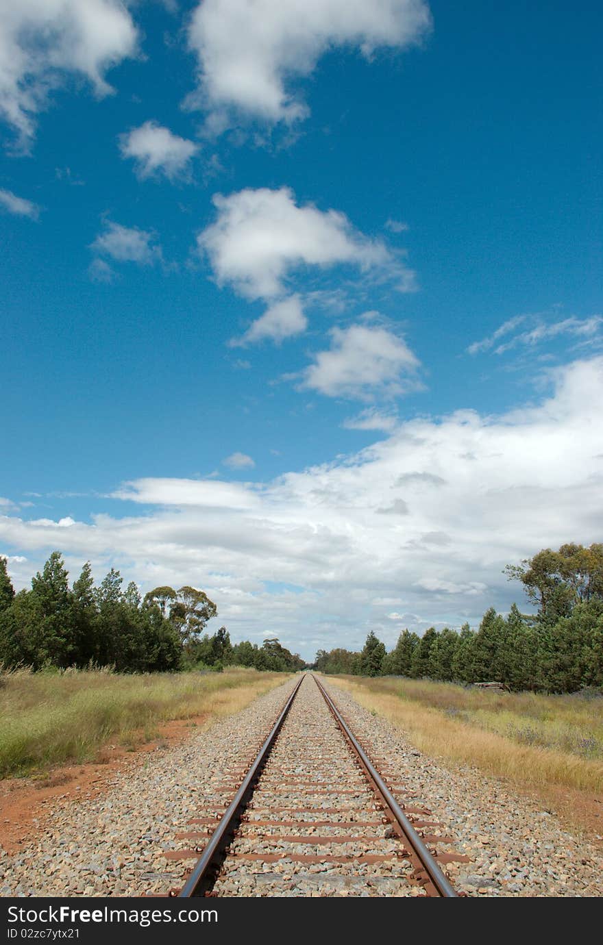 Railway track going through the country side