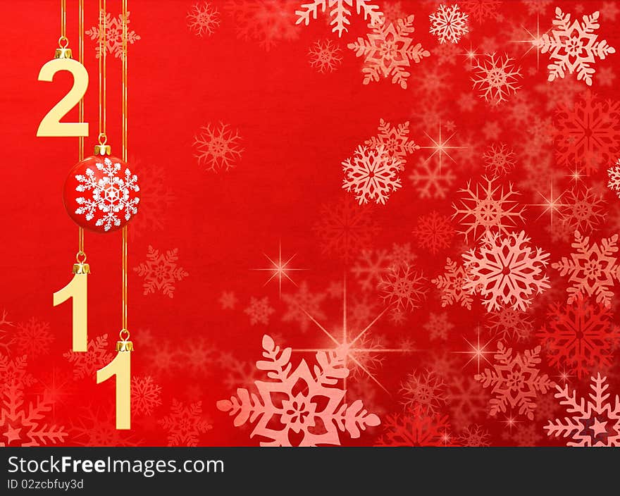 A computer generated new year background with snowflakes. A computer generated new year background with snowflakes.