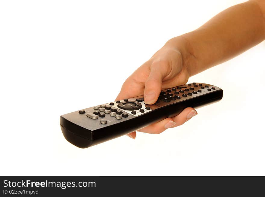 Human Hand On Remote