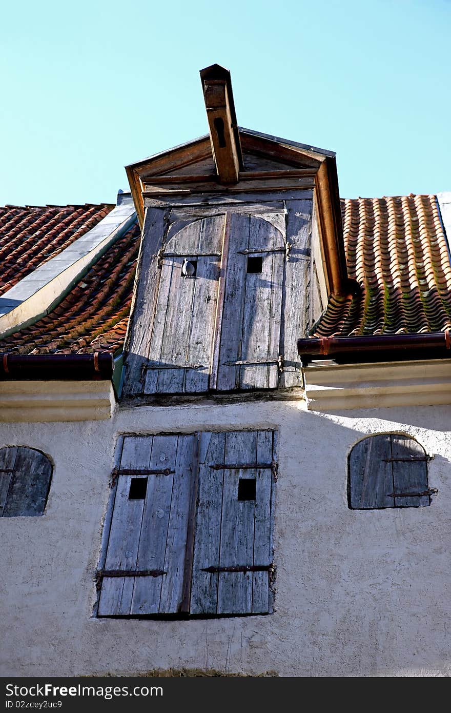 A old roof in the riga city