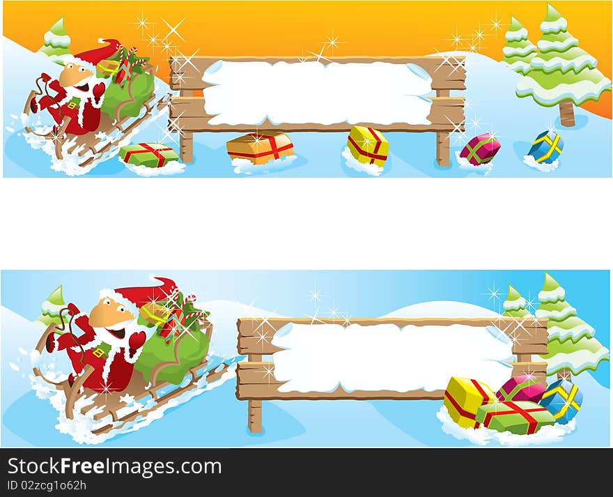 Set Of Two Christmas Banners