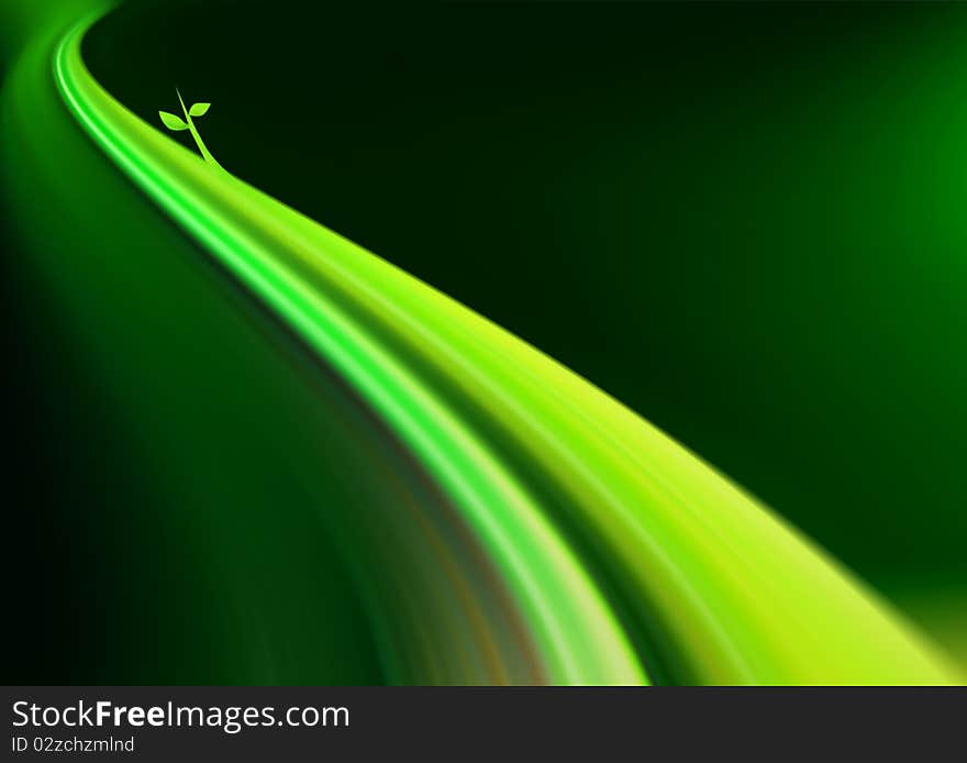 Abstract green background with leaf