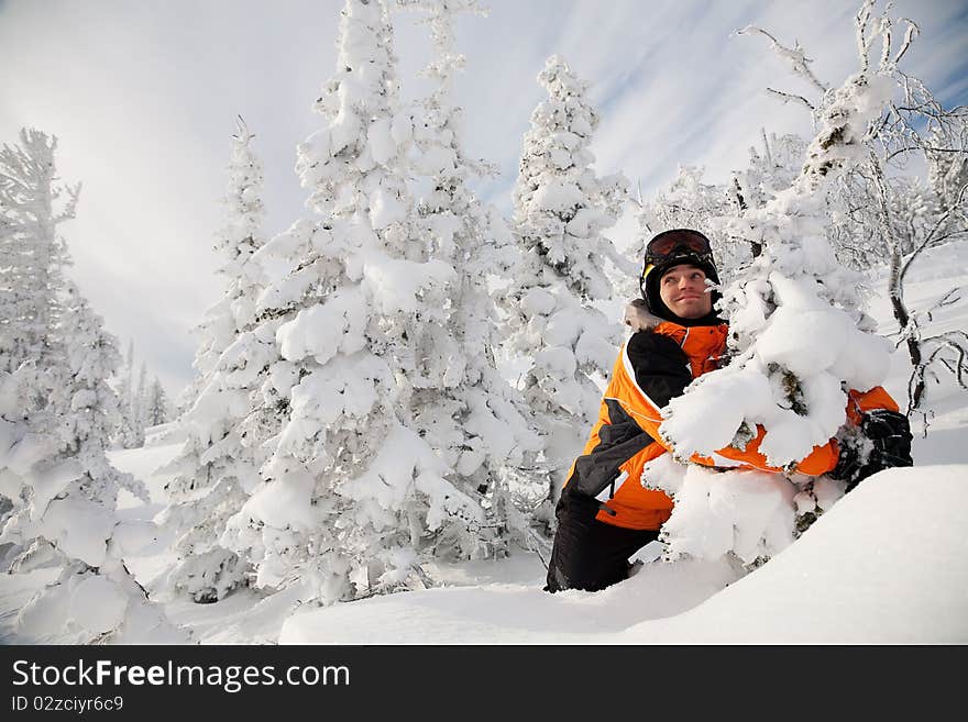 Snowboarder In Snow