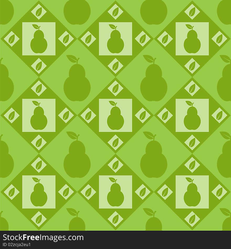 Cute green pattern with pears. Cute green pattern with pears