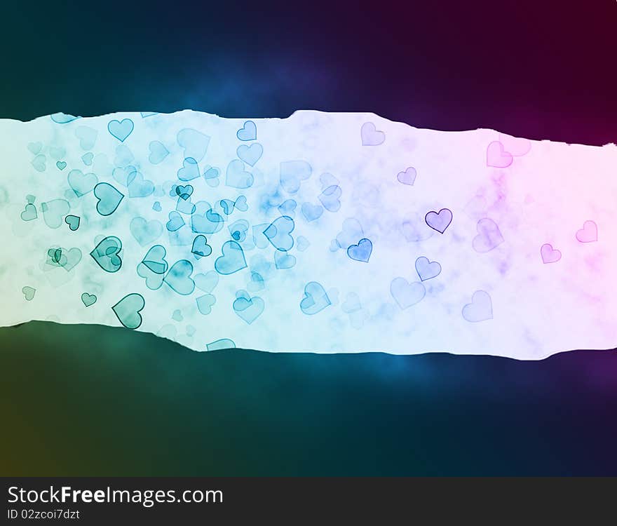 Abstract background from sparkling hearts