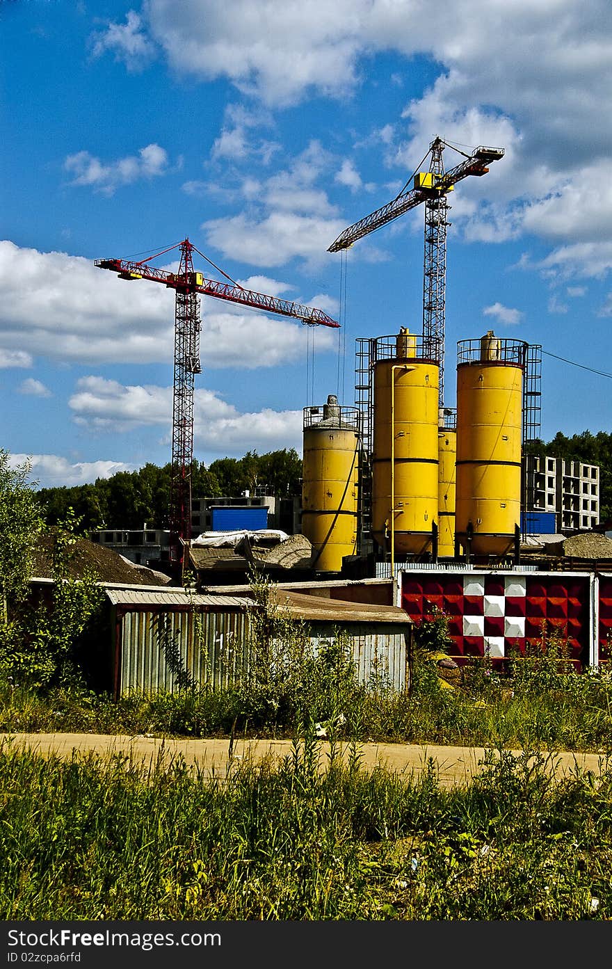 Long construction site in Russia. Long construction site in Russia