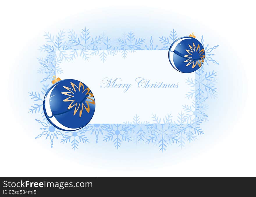 Blue christmas balls vector background