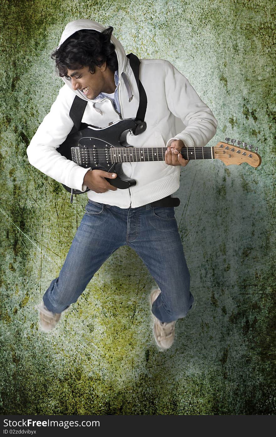 Dancing guitar player