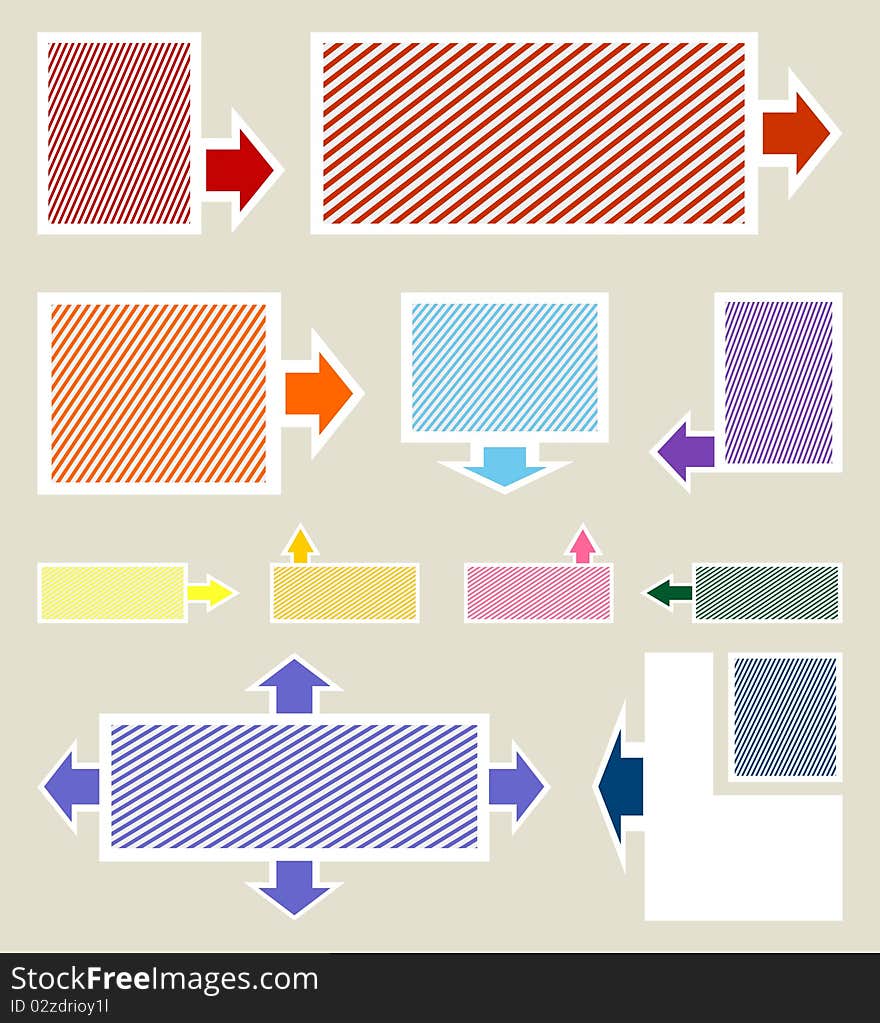 The collection of icons of indexes of different colour. A  illustration