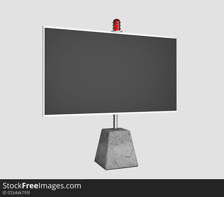 Dark billboard with red flasher on top. Dark billboard with red flasher on top