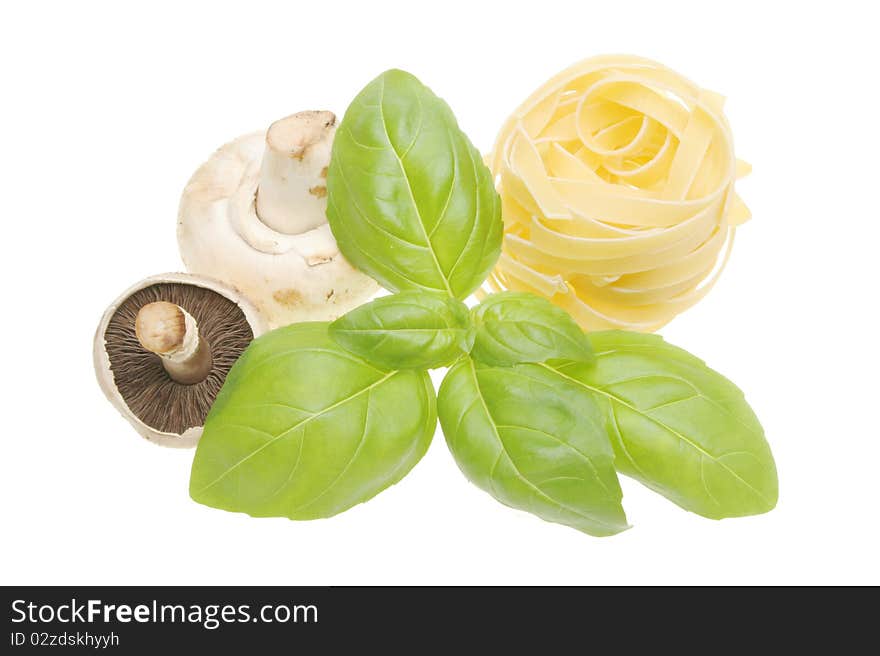 Basil Tagliatelle And Mushrooms