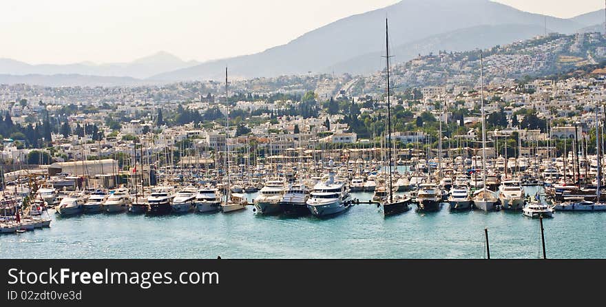 Harbor with luxury boats