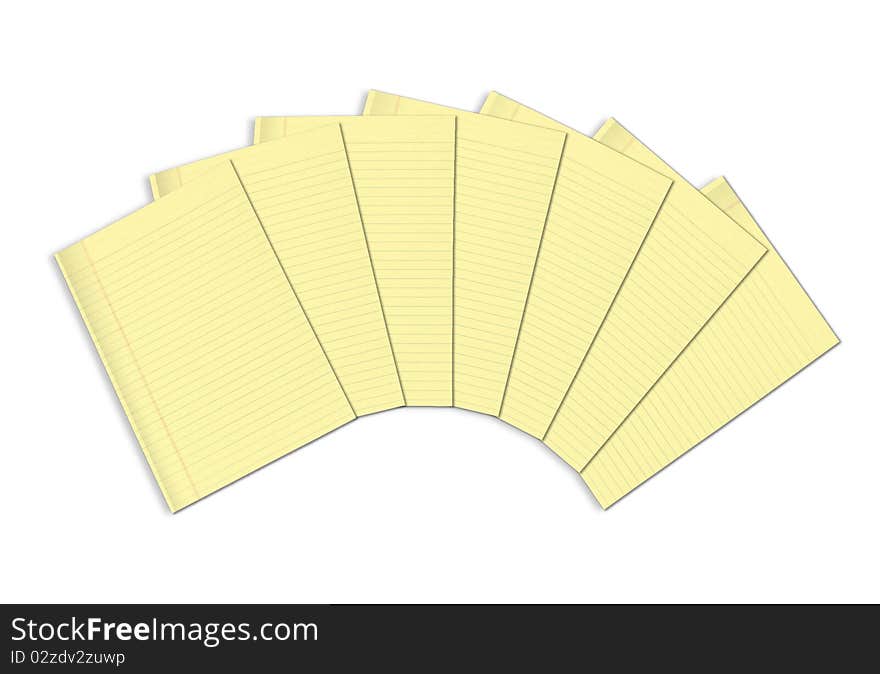 3d Illustration of a notebook with yellow leaves