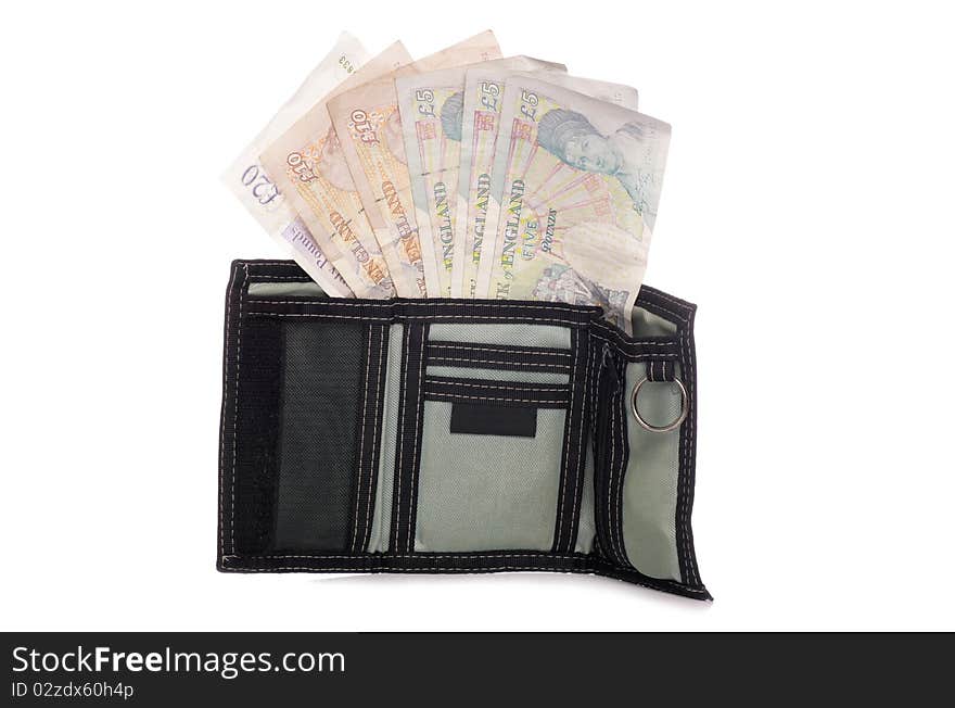 Mens wallet with Sterling money