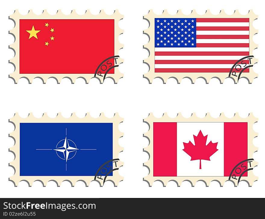 The post stamps. Flags