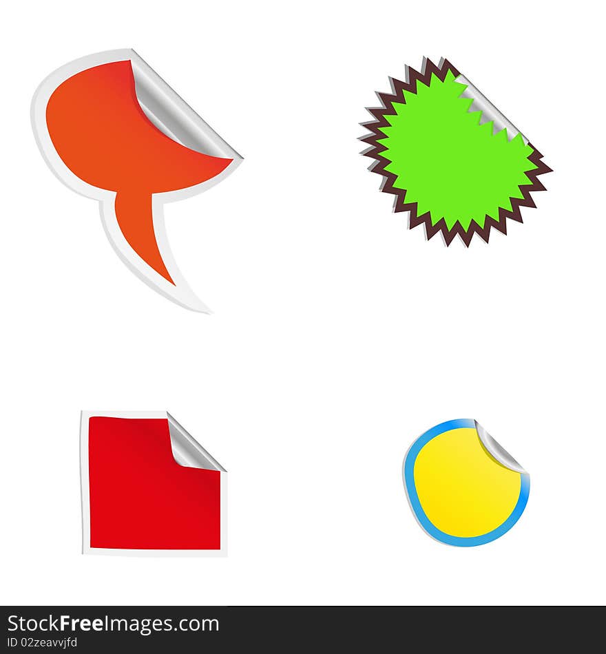 Vector Collection of various colorful stickers and labels. Vector Collection of various colorful stickers and labels.