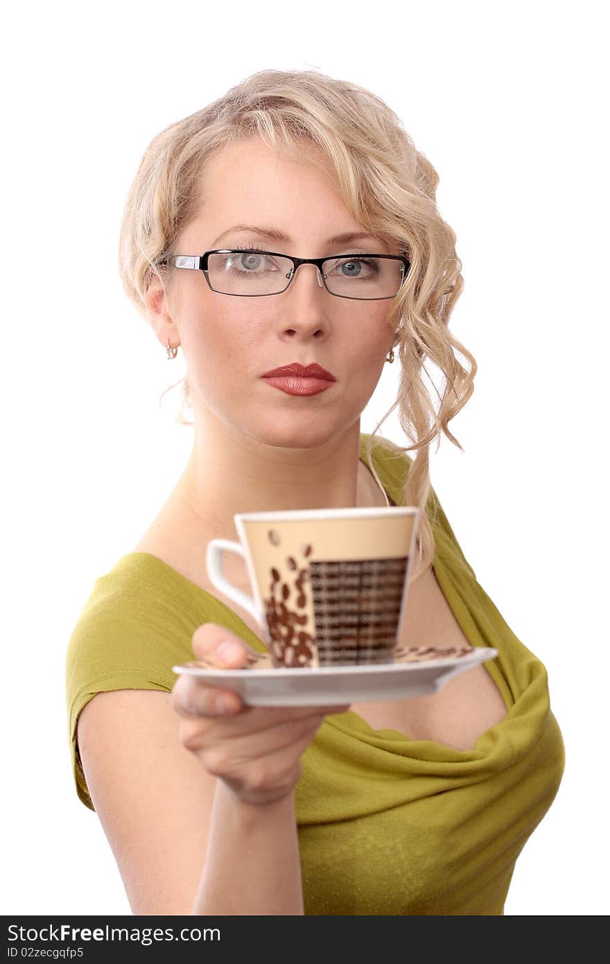 The Beautiful Blonde Gives Coffee