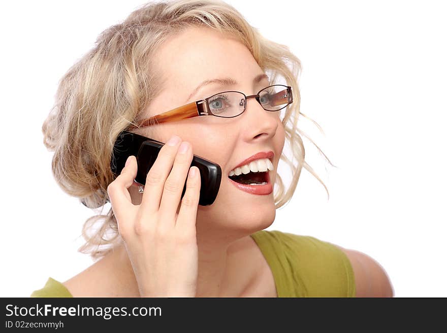 Beautiful Woman Calling By Phone