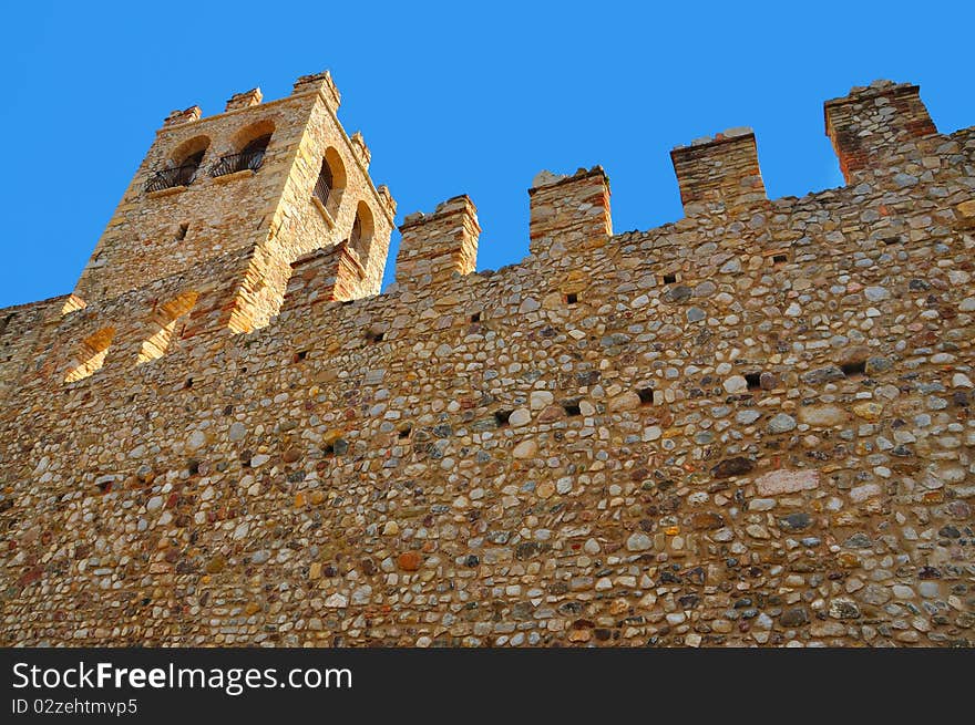 Medieval wall and defensive tower.