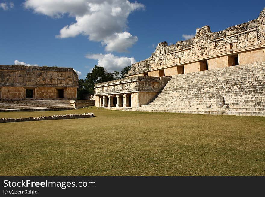 Ancient Maya temple in the city of Uxmal, Yucatan, Mexico. Ancient Maya temple in the city of Uxmal, Yucatan, Mexico