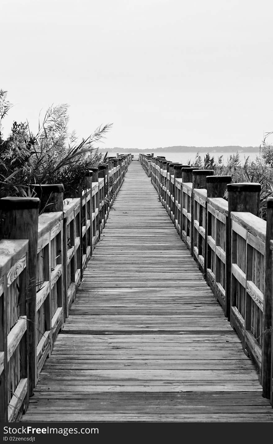 Long dock into the bay. Long dock into the bay