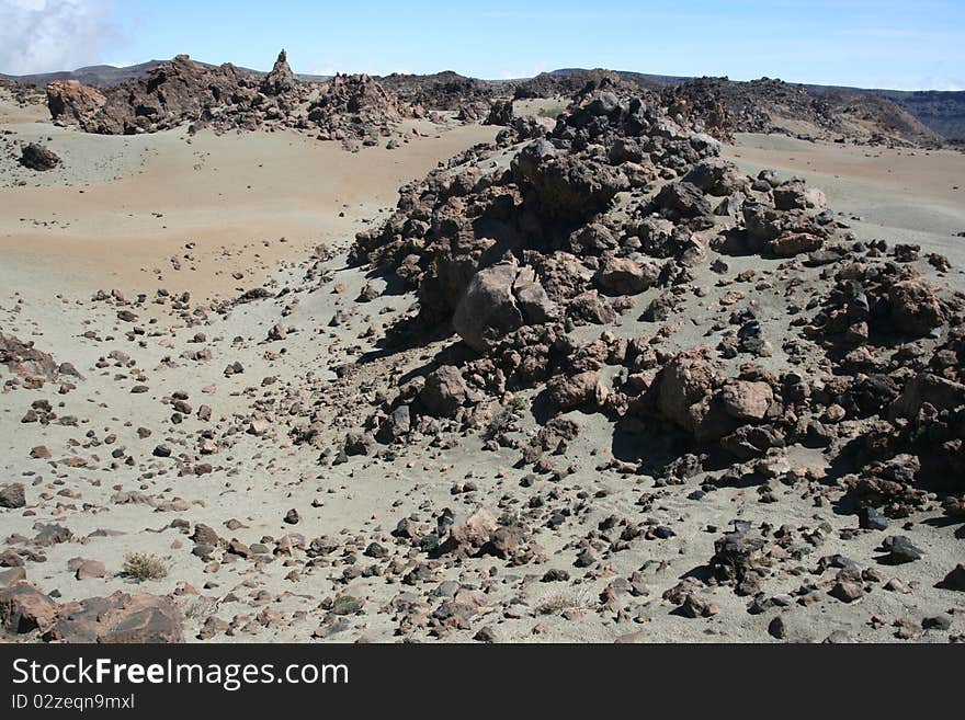 Near the eruption zone of an active volcano, Teide. Near the eruption zone of an active volcano, Teide.