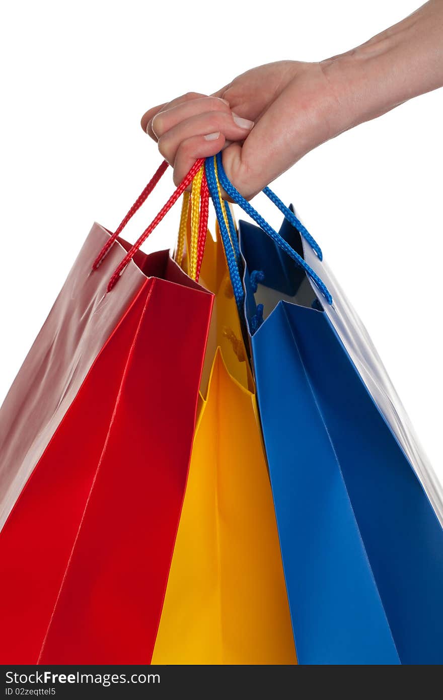 Some shopping bags on a white background