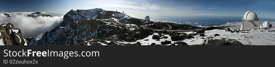 At Roque de los Muchachos in La Palma, Canary islands, Spain, one cand find one of the largest astronomical observatories in the world, that has many telescopes. At Roque de los Muchachos in La Palma, Canary islands, Spain, one cand find one of the largest astronomical observatories in the world, that has many telescopes