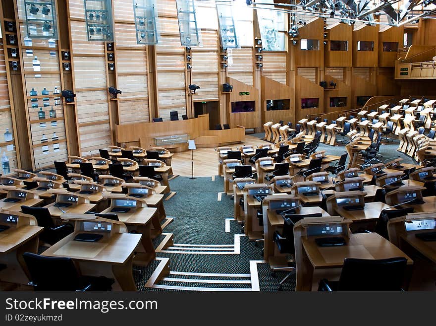 Interiors of Edinburgh Parliament, built in 2004