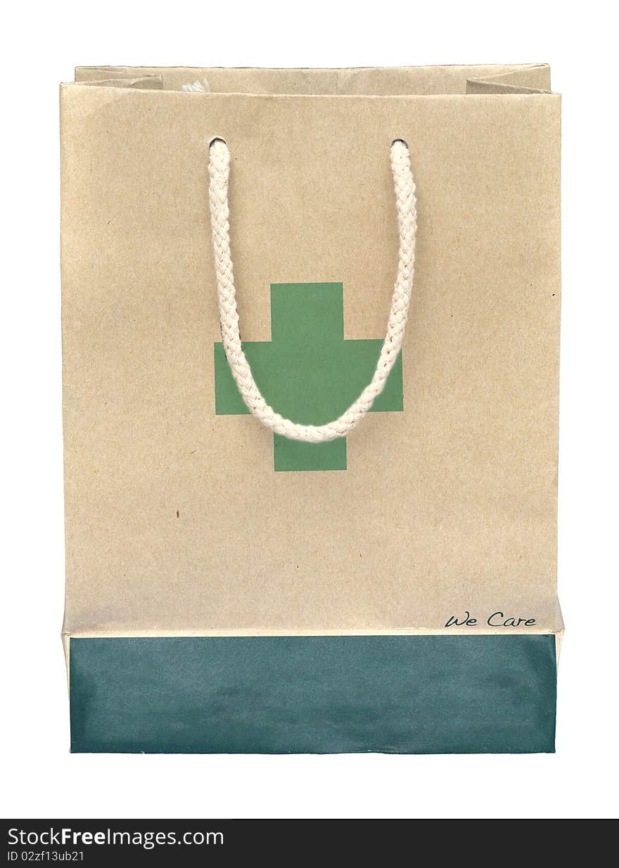 Medicine paper bag made from recycle paper.