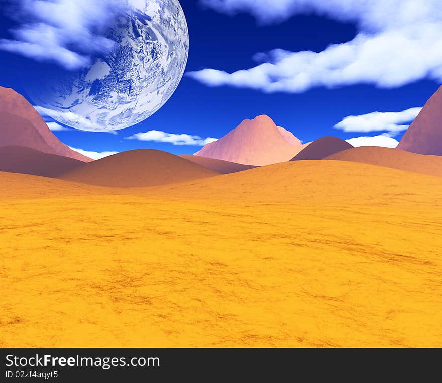 Very bright and colorful space landscape