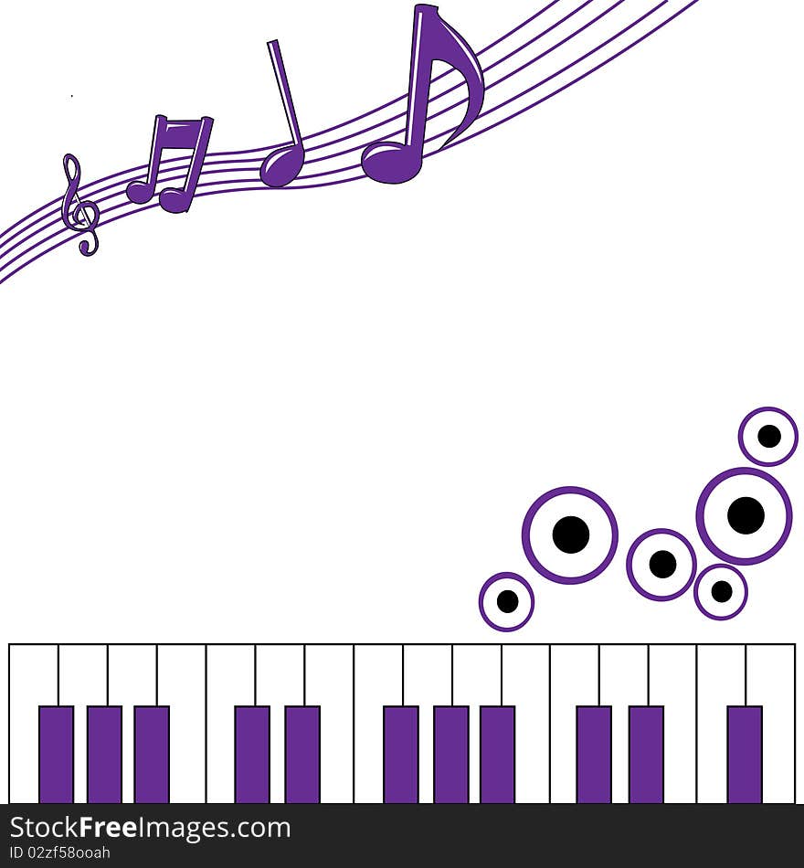 Purple music background decoration with piano and speaker. Purple music background decoration with piano and speaker