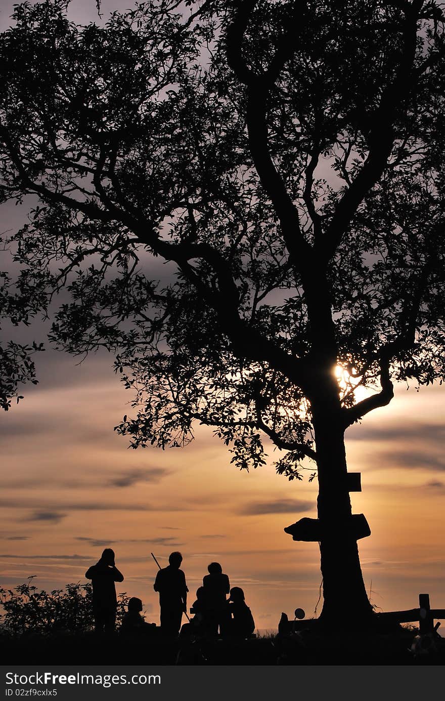 People on the hill Chiangmai Thailand