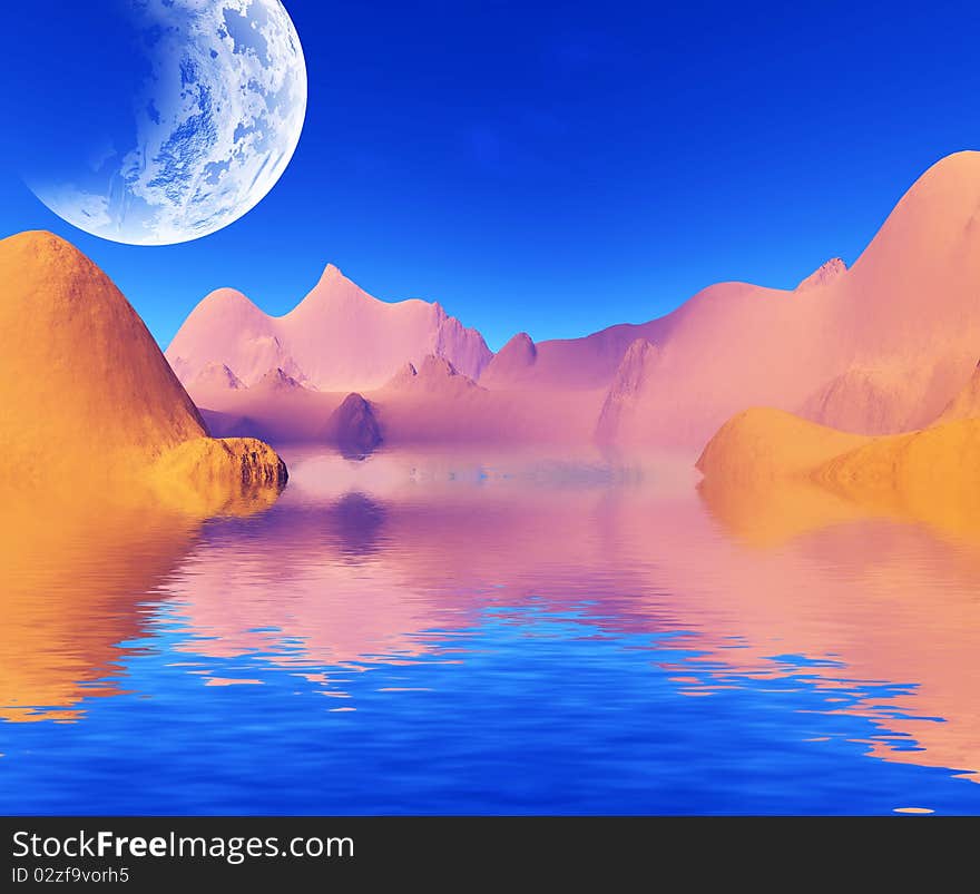 Very bright and colorful landscape