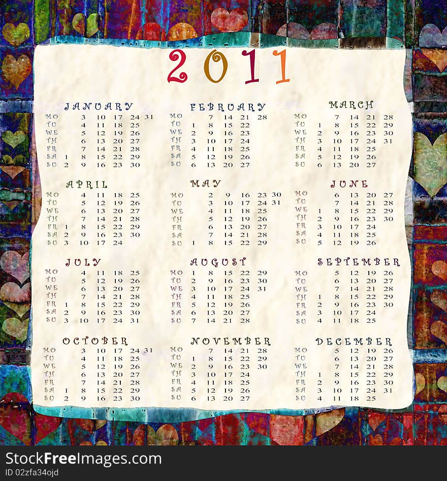 Wallpaper with calendar for the new year. Wallpaper with calendar for the new year