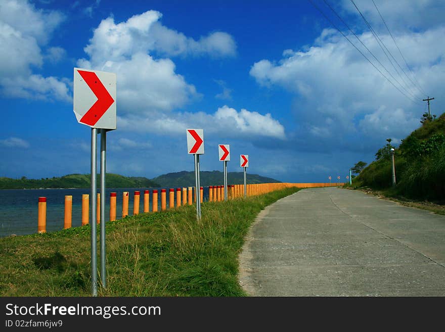 Right curve on a highway in Romblon Island, Philippines. Right curve on a highway in Romblon Island, Philippines