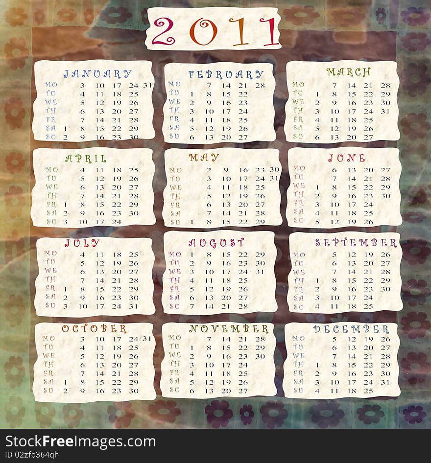 Wallpaper with calendar for the new year. Wallpaper with calendar for the new year