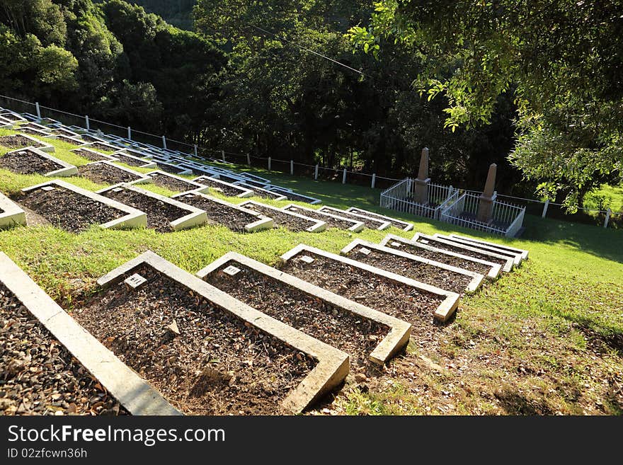 Historic Boer war cemetery on St Helena Island