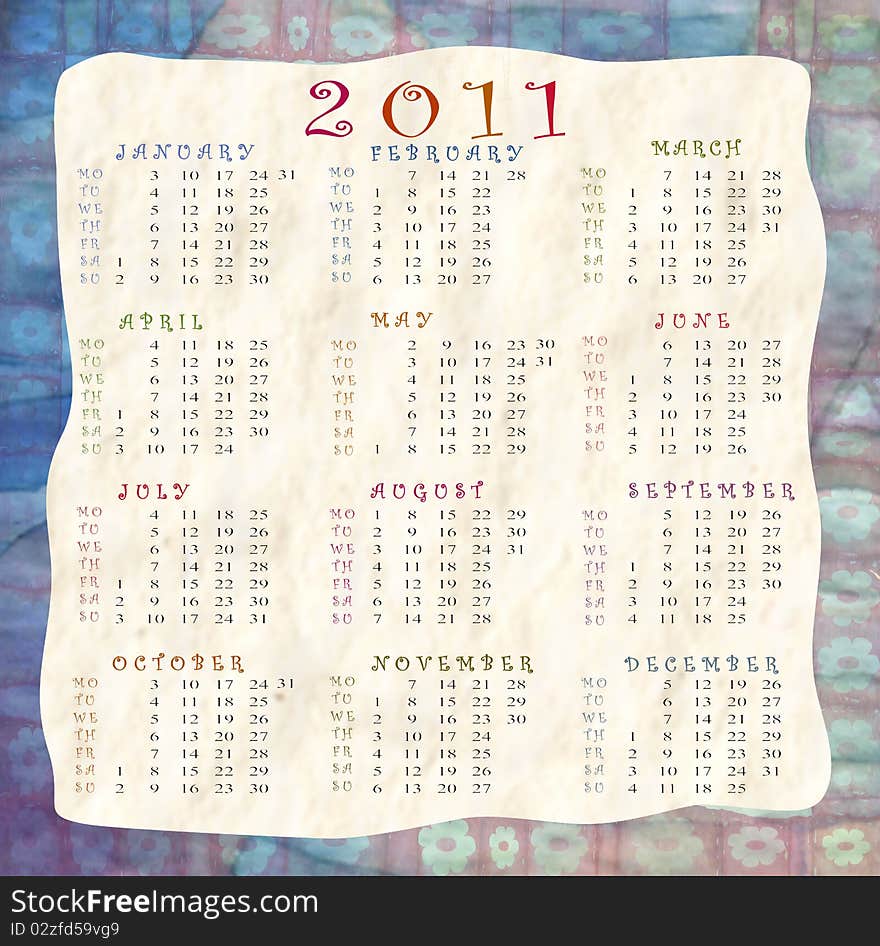 Wallpaper with calendar for the new year. Wallpaper with calendar for the new year