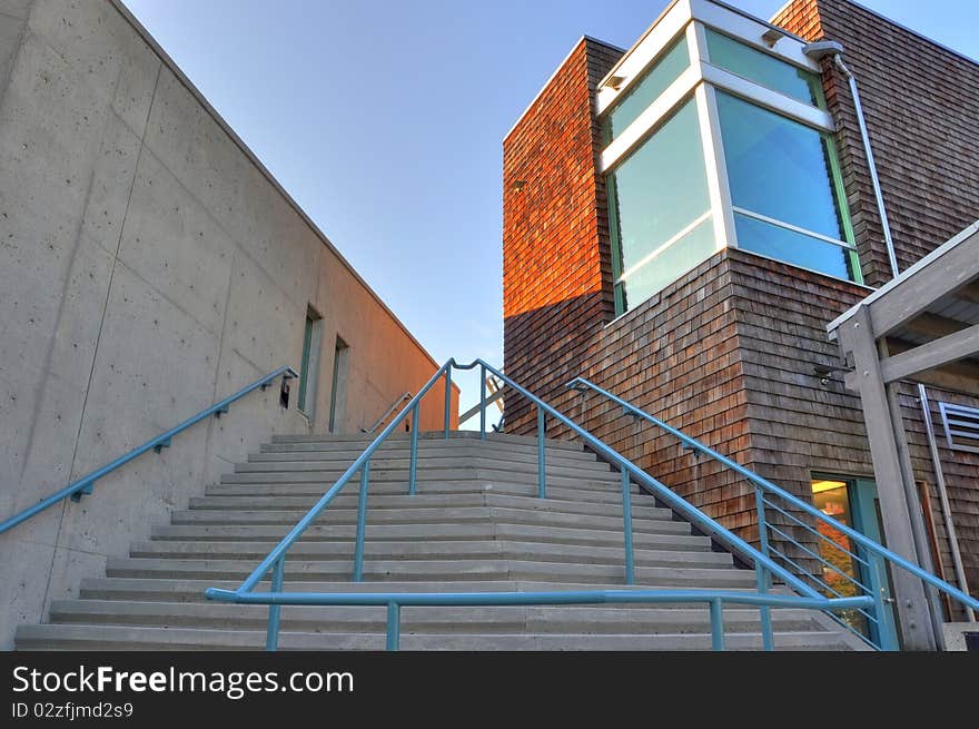 Stairway to coummity center; HDR photo