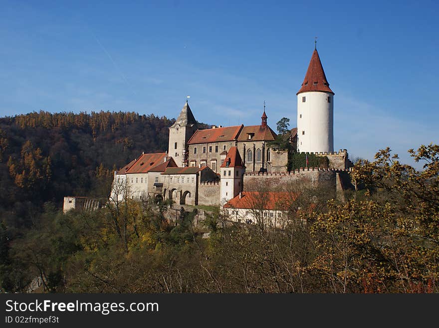 Krivoklat castle in autumn (Czech Republic)