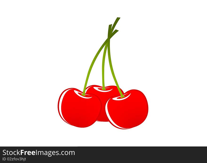 Cherries on a white background. Cherries on a white background