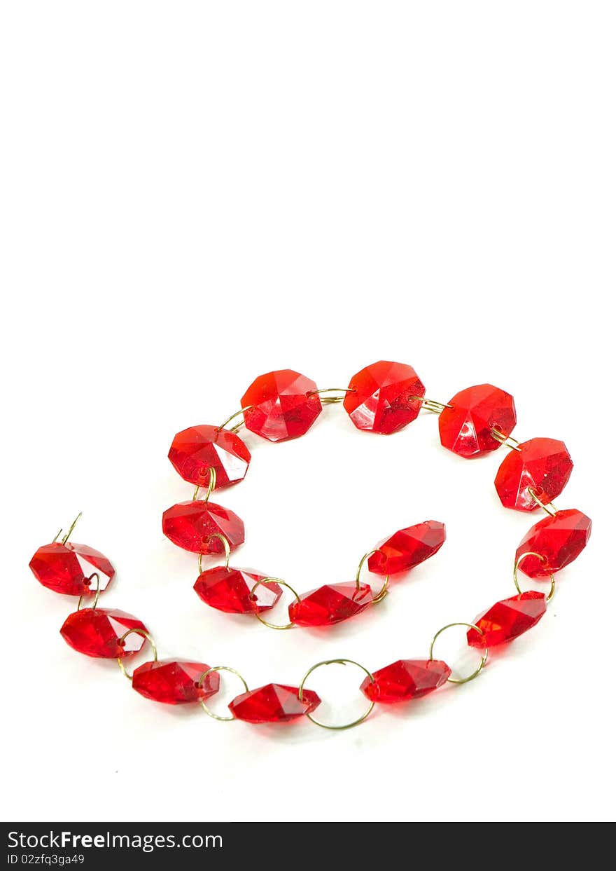 Red gems in a chain isolated