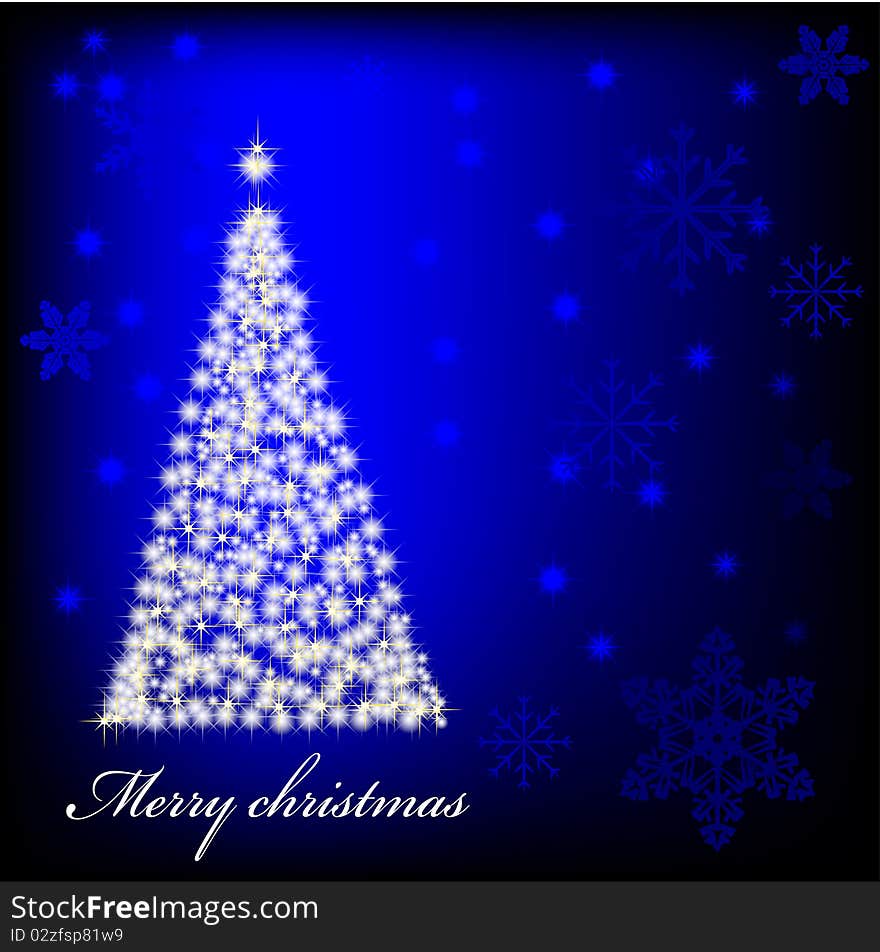 Christmas illustration on a blue background. Vector. Christmas illustration on a blue background. Vector.