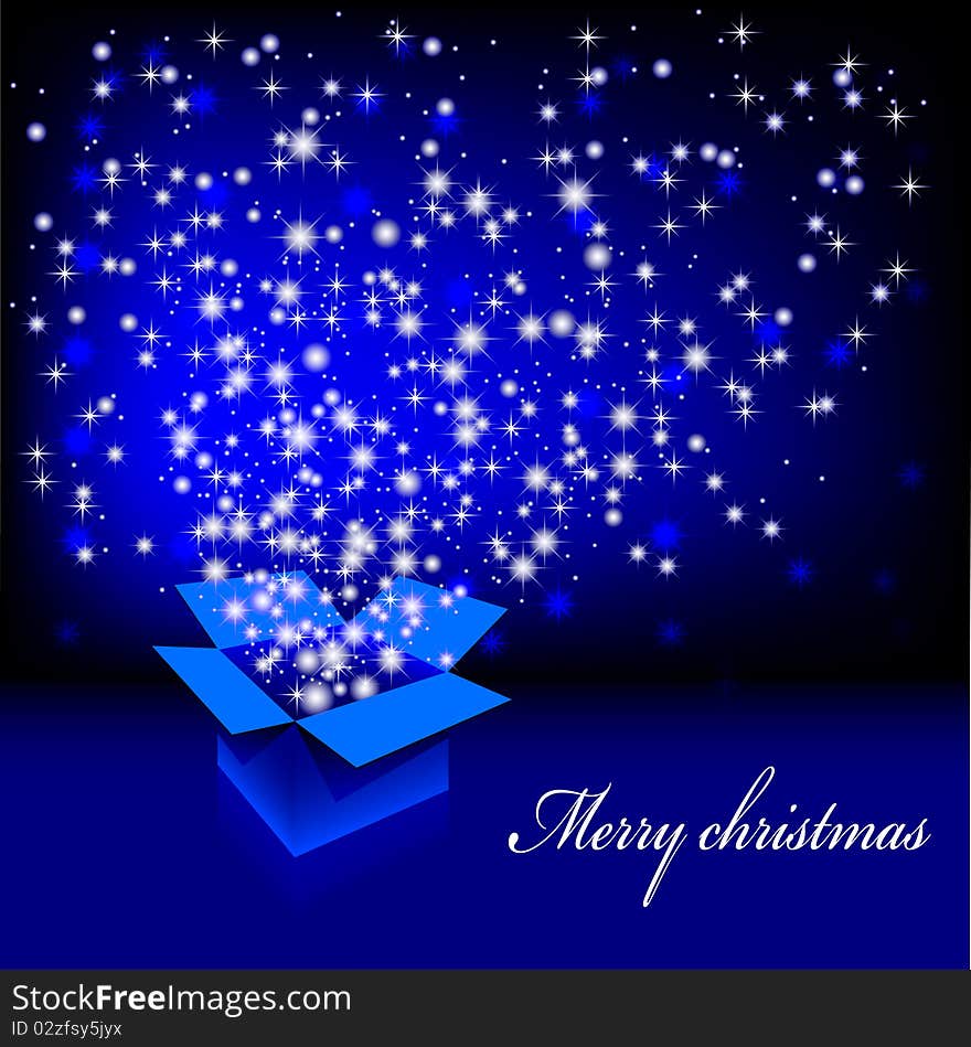 Christmas illustration on a blue background. Vector. Christmas illustration on a blue background. Vector.